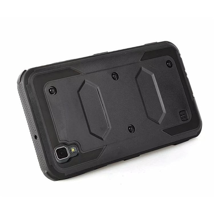 Heavy Duty Kickstand Belt Clip PC + TPU Hybrid Case for LG LG X Power LS755 - Black-3