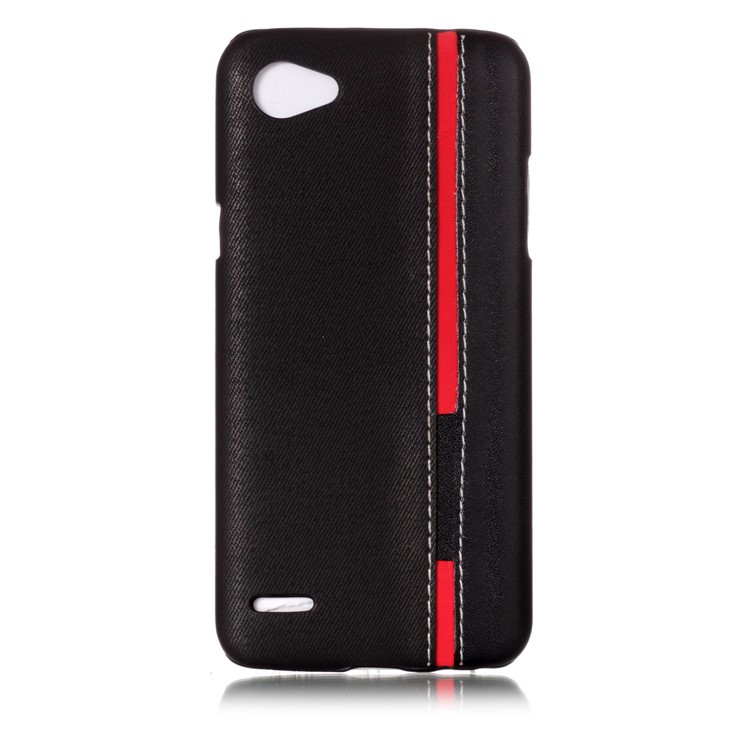 Two-tone PU Leather Coated Plastic Phone Case for LG Q6 / Q6 Plus - Black-2