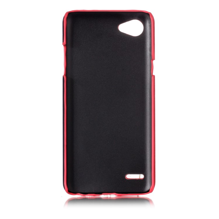Two-tone PU Leather Coated Plastic Phone Case for LG Q6 / Q6 Plus - Black-3
