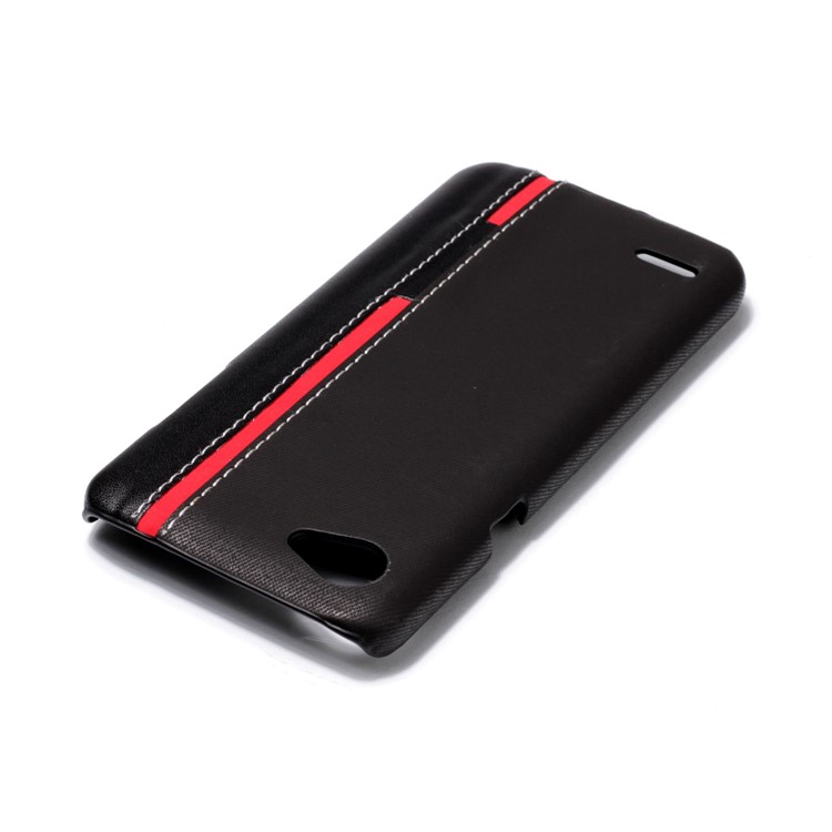 Two-tone PU Leather Coated Plastic Phone Case for LG Q6 / Q6 Plus - Black-5