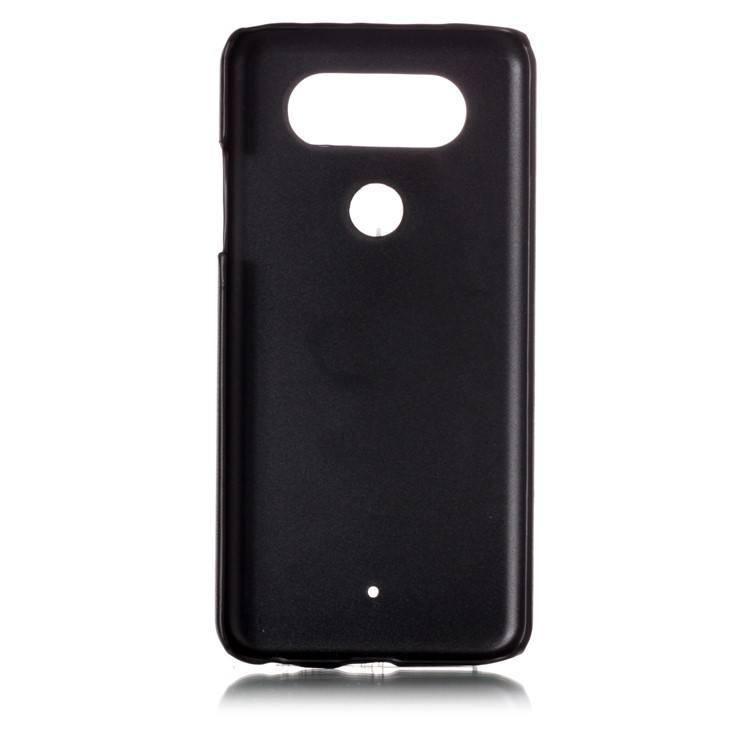 Contrast Color PU Leather Coated PC Back Case for LG Q8 - Black-3
