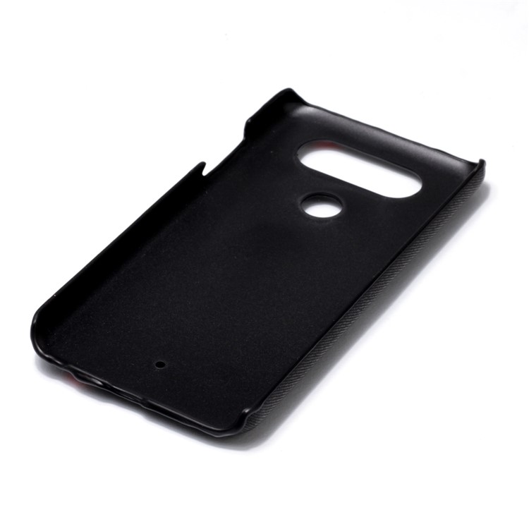 Contrast Color PU Leather Coated PC Back Case for LG Q8 - Black-6