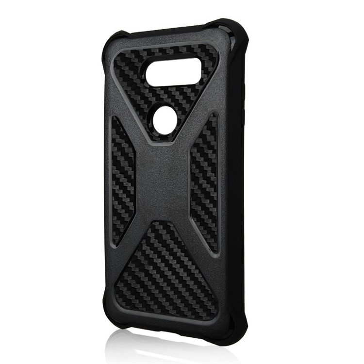 Heavy Duty Carbon Fiber Texture PC + TPU Hybrid Case for LG V30 / V30+ - Black-2