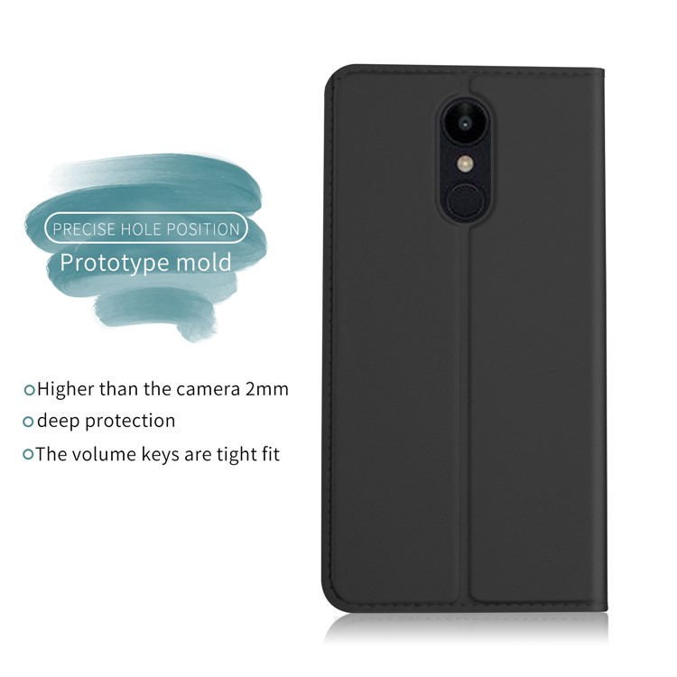 Auto-absorbed Card Holder PU Leather Case with Stand for LG K8 (2018) - Black-3