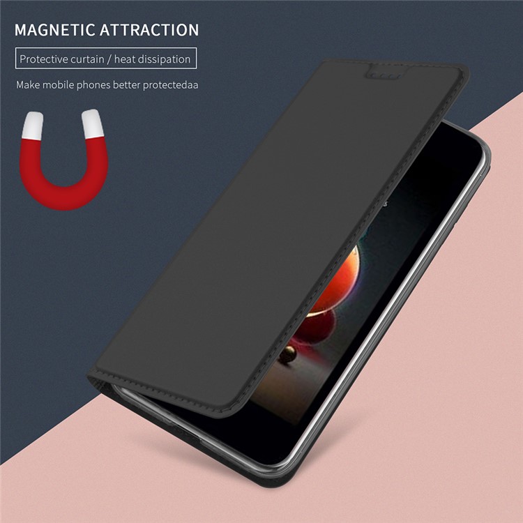 Auto-absorbed Card Holder PU Leather Case with Stand for LG K8 (2018) - Black-4
