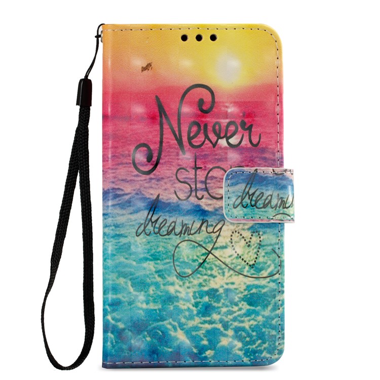 3D Pattern Printing PU Leather Wallet Stand Case for LG K8 (2017) - Never Strop Dreaming-3