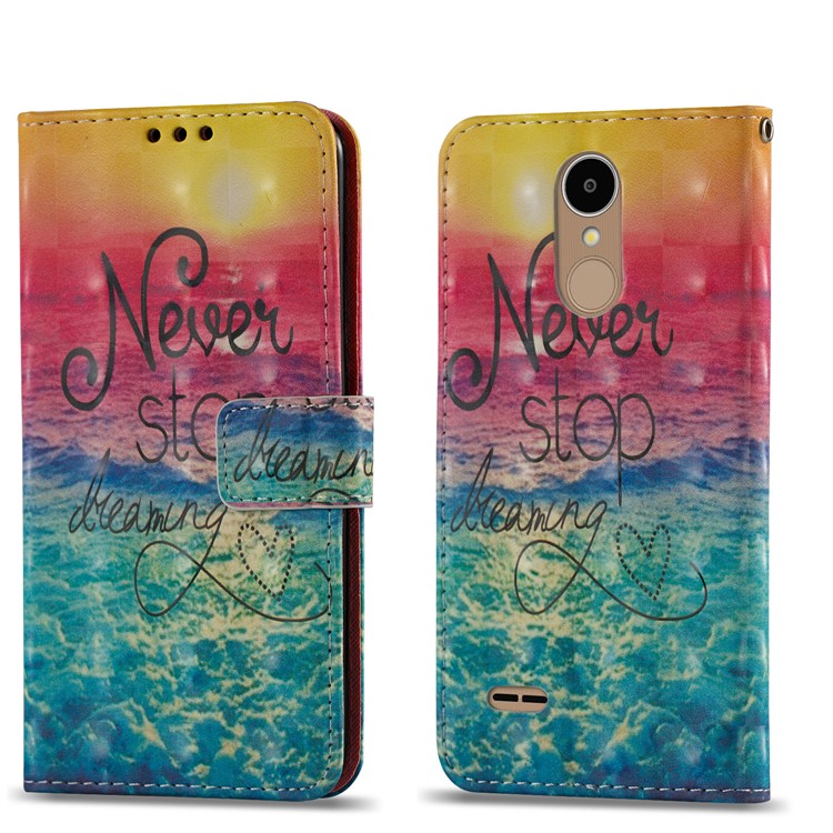 3D Pattern Printing PU Leather Wallet Stand Case for LG K8 (2017) - Never Strop Dreaming-4