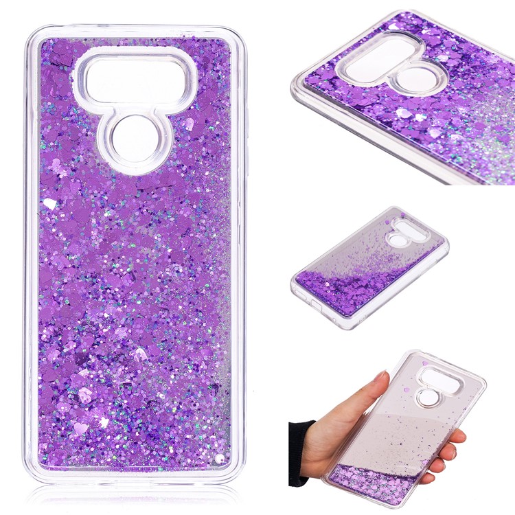 For LG G6 Glitter Floating Quicksand Mirror Surface TPU Mobile Case - Purple-1
