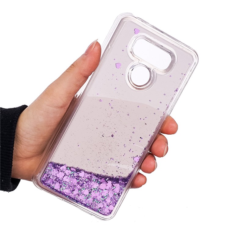 For LG G6 Glitter Floating Quicksand Mirror Surface TPU Mobile Case - Purple-5