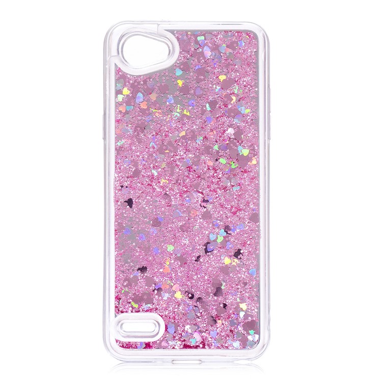Glitter Dynamic Quicksand Mirror Surface TPU Case for LG Q6 M700N (EU Version) / Q6 Plus - Pink-2
