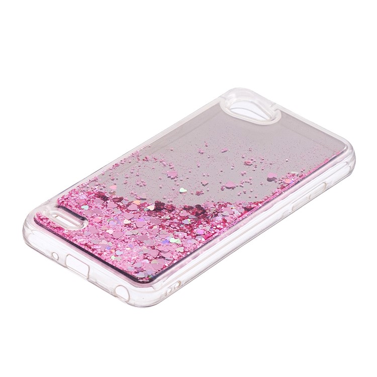 Glitter Dynamic Quicksand Mirror Surface TPU Case for LG Q6 M700N (EU Version) / Q6 Plus - Pink-3