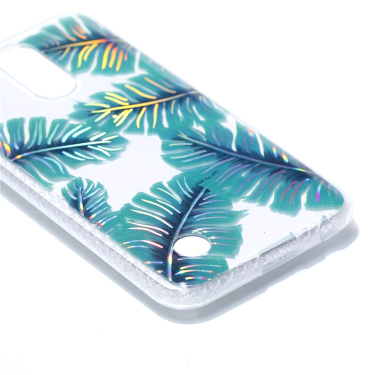 Electroplating IMD Shockproof TPU Case for LG V3 / K8 (2017) US Version - Green Leaves-4