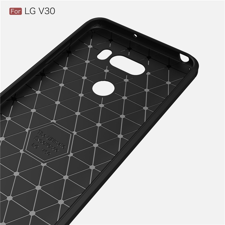 50Pcs/Set Carbon Fiber Texture Brushed TPU Protective Cover for LG V30 - Black-5