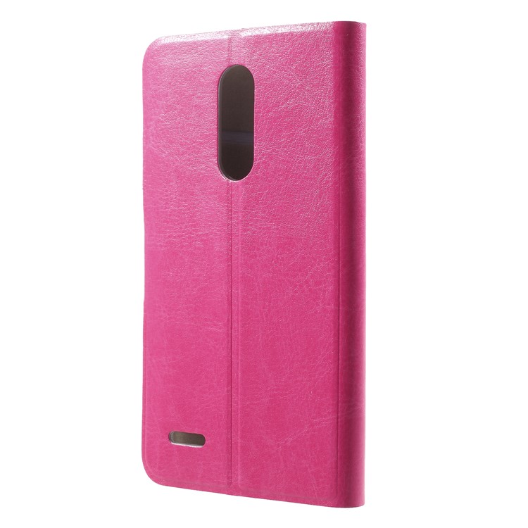 Crazy Horse Card Holder Leather Case with Stand for LG K10 (2018) - Rose-2