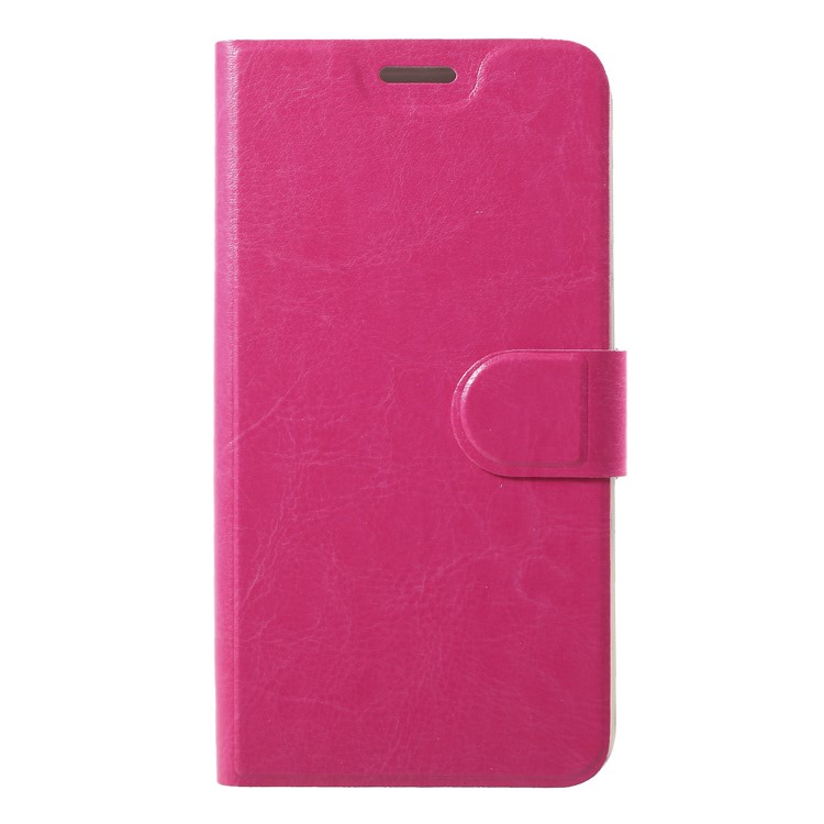 Crazy Horse Card Holder Leather Case with Stand for LG K10 (2018) - Rose-3