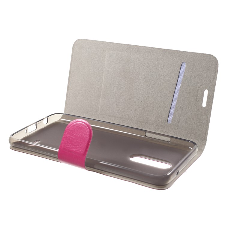Crazy Horse Card Holder Leather Case with Stand for LG K10 (2018) - Rose-5