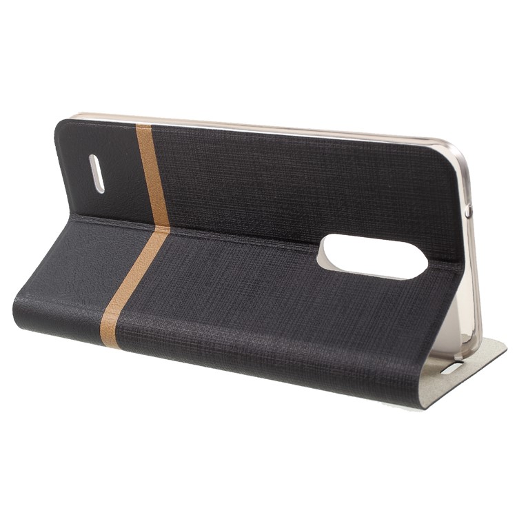 Cross Texture PU Leather Card Holder Stand Case for LG K10 (2018) - Black-4