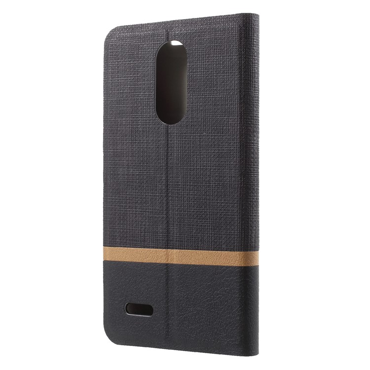 Cross Pattern Leather Card Holder Phone Cover (Built-in Steel Sheet) for LG K8 (2018)/Aristo 2/LV 3 (2018) - Black-2