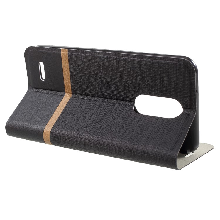 Cross Pattern Leather Card Holder Phone Cover (Built-in Steel Sheet) for LG K8 (2018)/Aristo 2/LV 3 (2018) - Black-4