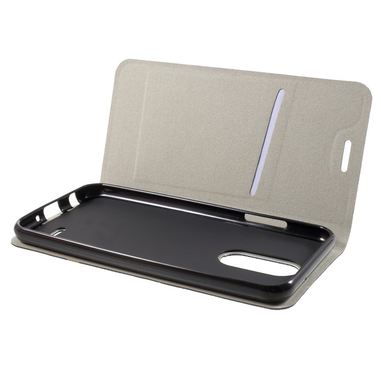 Cross Pattern Leather Card Holder Phone Cover (Built-in Steel Sheet) for LG K8 (2018)/Aristo 2/LV 3 (2018) - Black-5