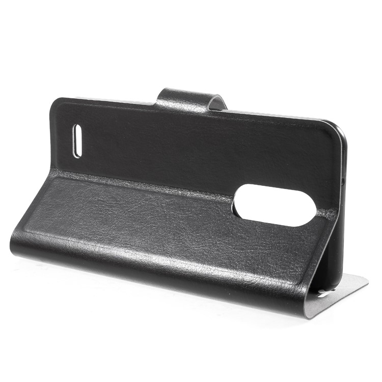 Crazy Horse PU Leather Card Holder Stand Case for LG K8 (2018) / Aristo 2 / LV3 2018 - Black-4