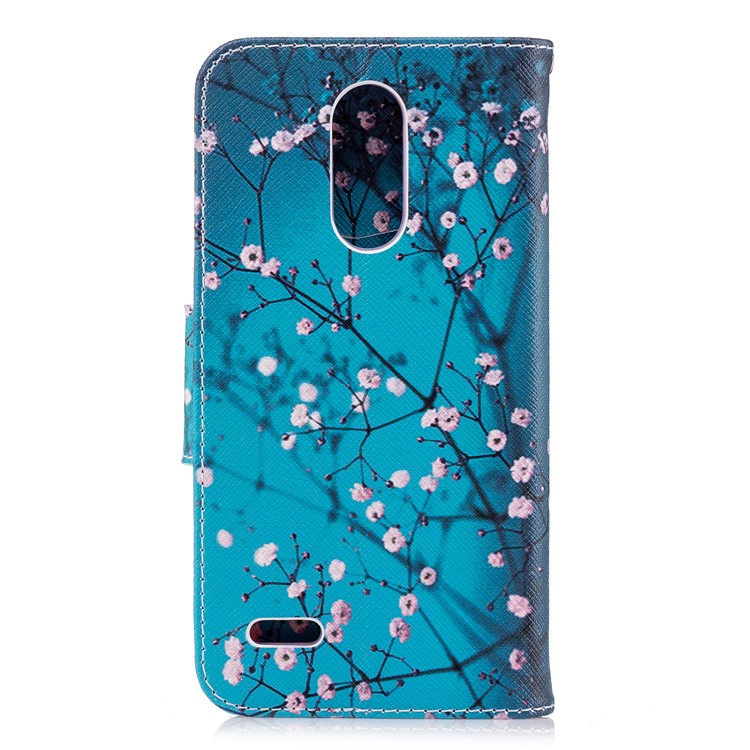 Pattern Printing Leather Wallet Case for LG K8 (2018) - Tree with Flowers-3