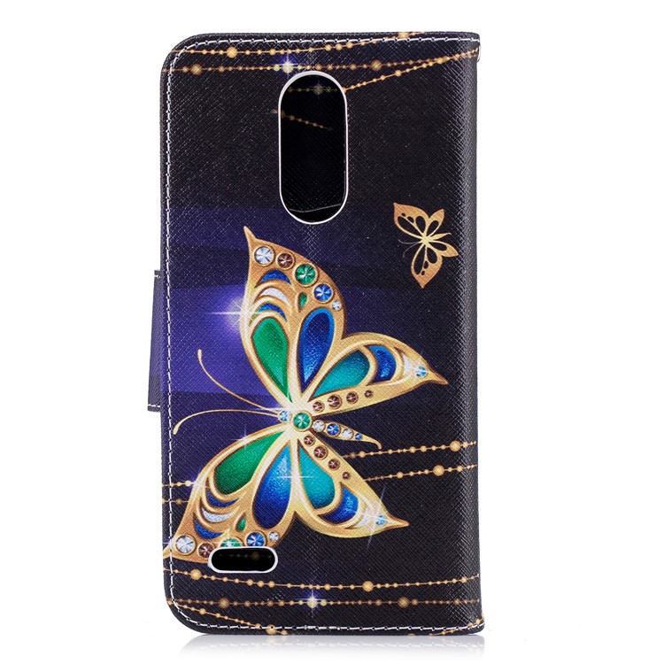 Pattern Printing Leather Wallet Case for LG K8 (2018) - Colorized Butterfly-3