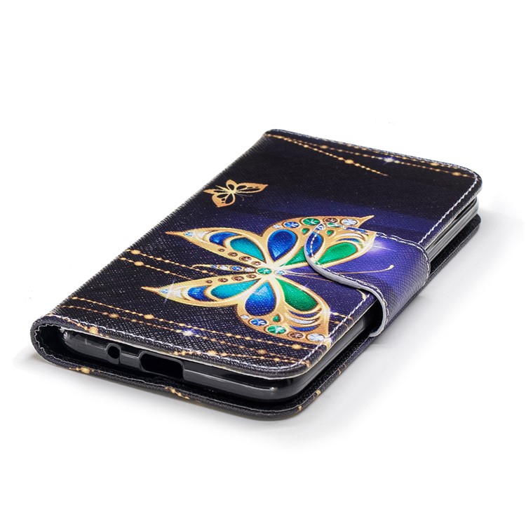 Pattern Printing Leather Wallet Case for LG K8 (2018) - Colorized Butterfly-6