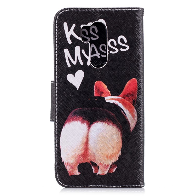 For LG G7 Patterned PU Leather Stand Cell Phone Case - Kiss My Ass-3