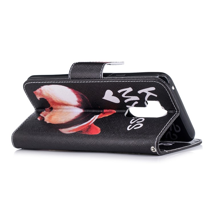 For LG G7 Patterned PU Leather Stand Cell Phone Case - Kiss My Ass-4