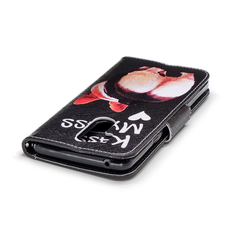 For LG G7 Patterned PU Leather Stand Cell Phone Case - Kiss My Ass-7