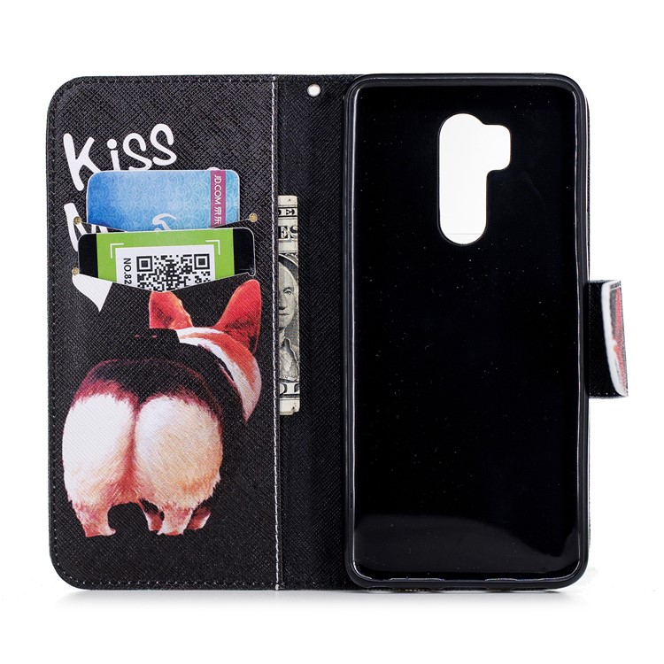 For LG G7 Patterned PU Leather Stand Cell Phone Case - Kiss My Ass-8