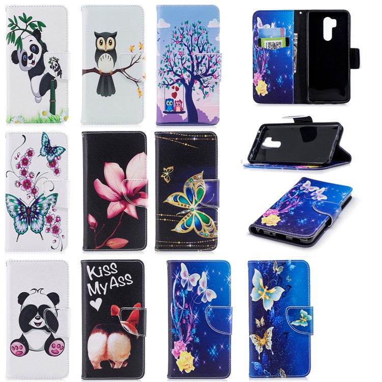 For LG G7 Patterned PU Leather Stand Cell Phone Case - Kiss My Ass-9