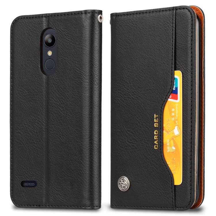 Auto-absorbed Leather Stand Phone Casing for LG K8 (2018) - Black-2