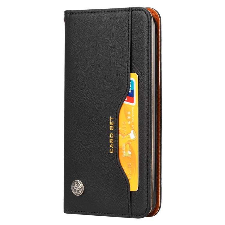 Auto-absorbed Leather Stand Phone Casing for LG K8 (2018) - Black-3
