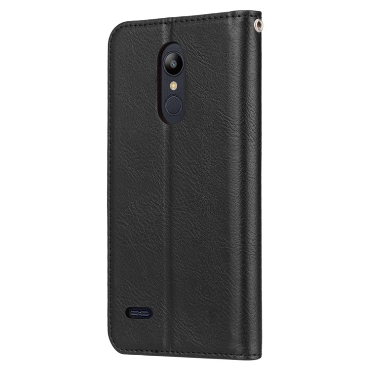 Auto-absorbed Leather Stand Phone Casing for LG K8 (2018) - Black-4