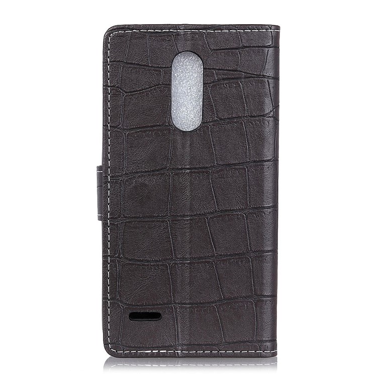 Crocodile Texture PU Leather Magnetic Stand Wallet Phone Case for LG K10 (2018) - Black-3