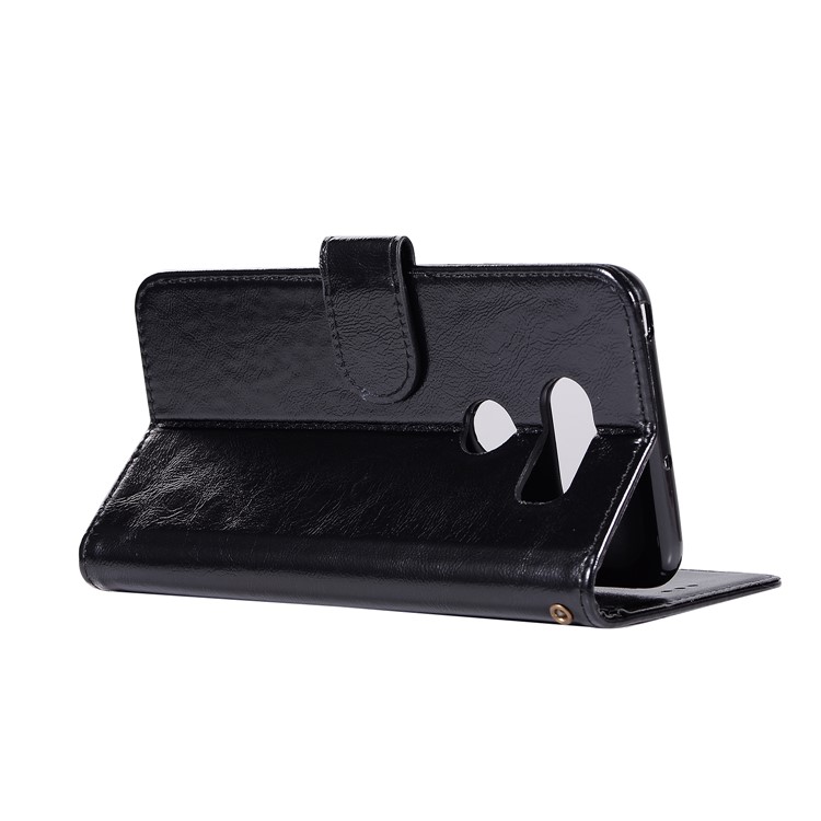 Premium Vintage PU Leather Stand Wallet Mobile Case for LG V30 - Black-6