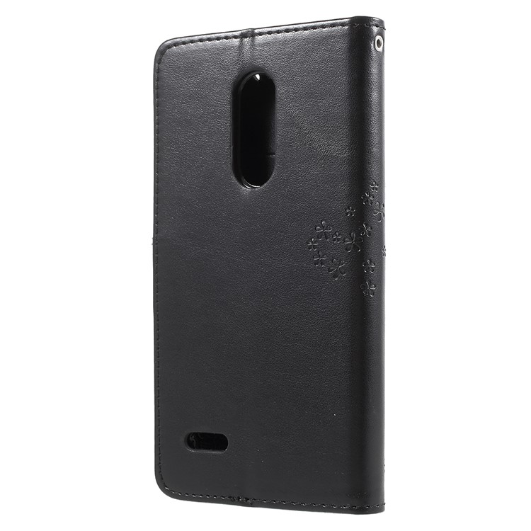 Imprint Tree Owl PU Leather Wallet Magnetic Phone Cover for LG K10 (2018) - Black-3