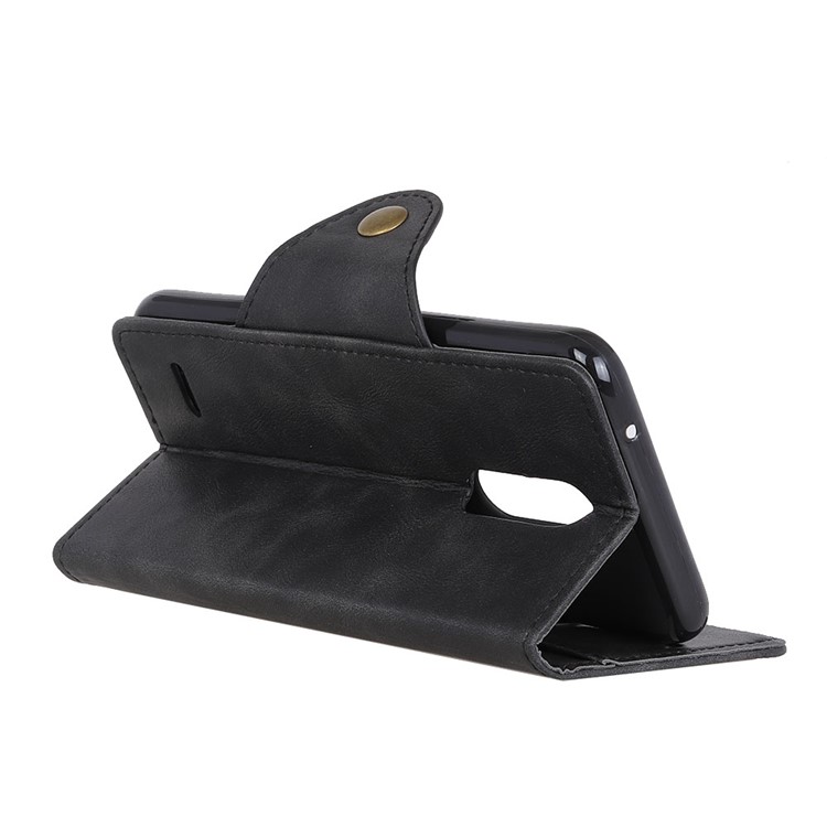 Leather Stand Wallet Phone Case for LG K10 (2018) - Black-8