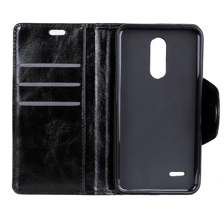 Textured PU Leather Wallet Stand Phone Case for LG K10 2018 - Black-5