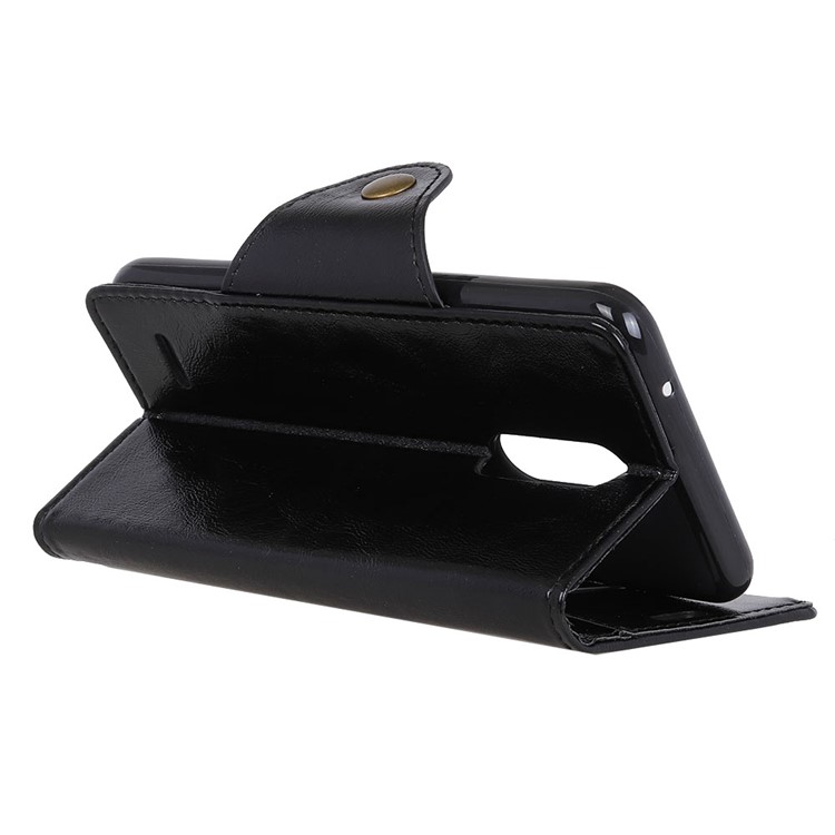 Textured PU Leather Wallet Stand Phone Case for LG K10 2018 - Black-6