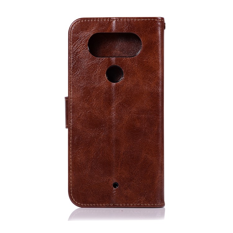 For LG Q8 Premium Vintage Leather Wallet Stand Magneetic Case - Coffee-3