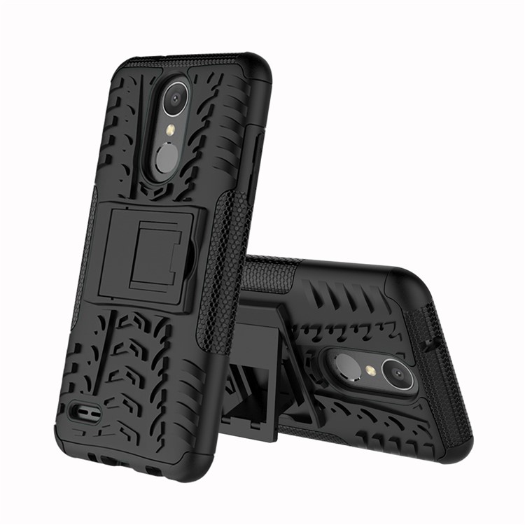 Cool Tyre Kickstand PC + TPU Hybrid Phone Case for LG Aristo 2 - Black-1