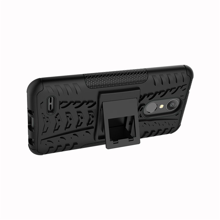 Cool Tyre Kickstand PC + TPU Hybrid Phone Case for LG Aristo 2 - Black-3