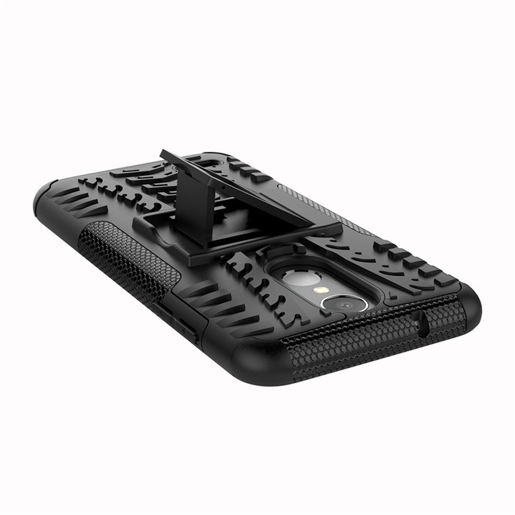 Cool Tyre Kickstand PC + TPU Hybrid Phone Case for LG Aristo 2 - Black-4