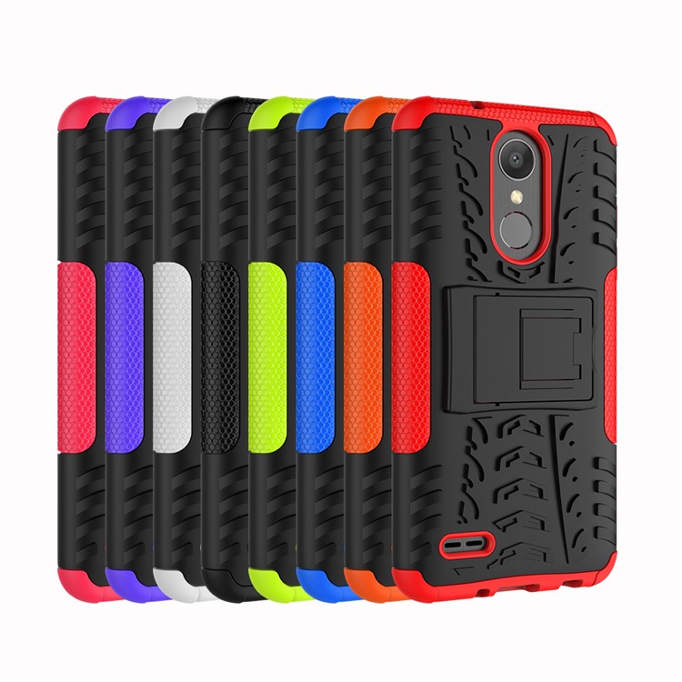Cool Tyre Kickstand PC + TPU Hybrid Phone Case for LG Aristo 2 - Black-9