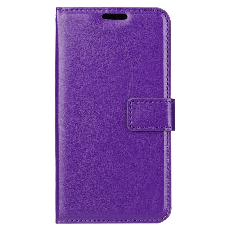 Crazy Horse Magnetic Leather Stand Cover for LG K8 (2018) - Purple-2