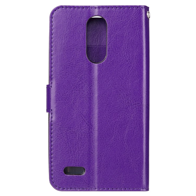 Crazy Horse Magnetic Leather Stand Cover for LG K8 (2018) - Purple-3