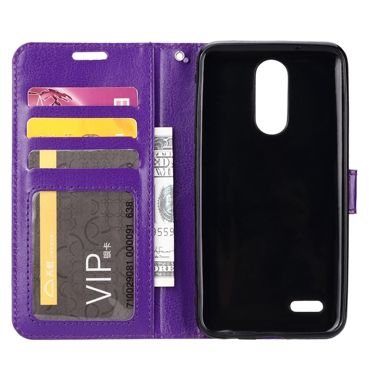 Crazy Horse Magnetic Leather Stand Cover for LG K8 (2018) - Purple-5